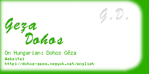 geza dohos business card