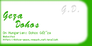 geza dohos business card